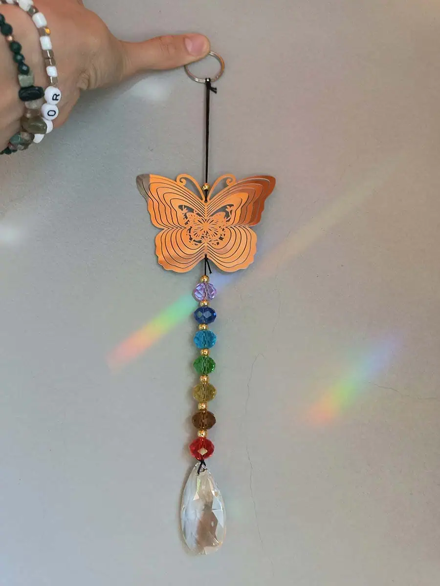 imagen de un atrapasol de acero inoxidable con mariposa