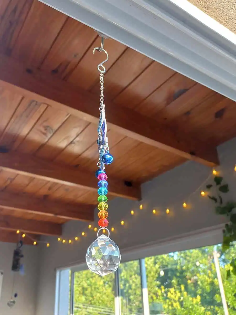Atrapasol lechuza con ojo turco y cristal decorativo