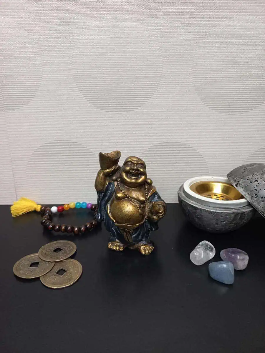 Budai de la Abundancia con lingote en Negro