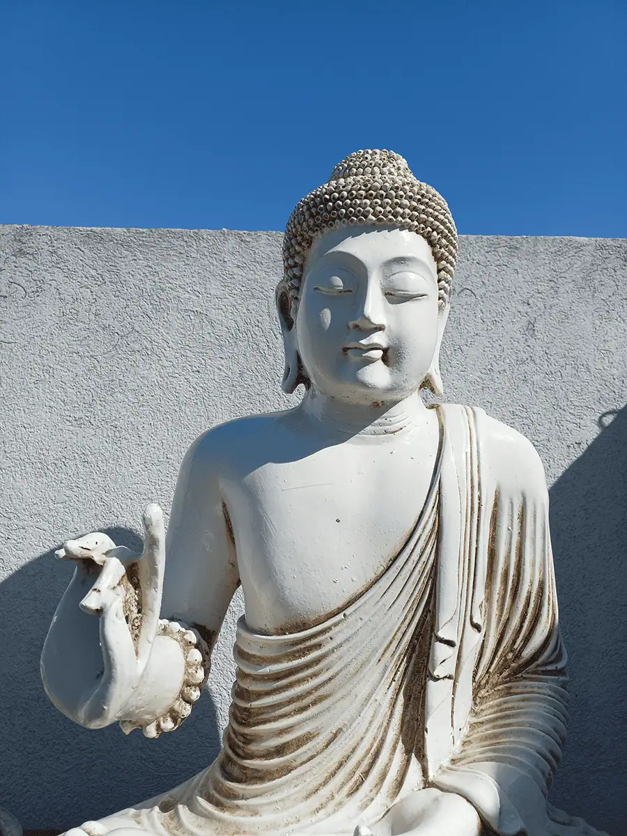 Buda de resina para exterior grande de Sabiduría decorando jardín