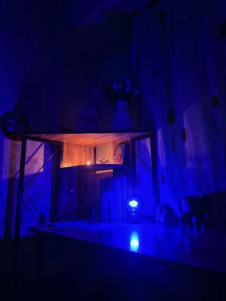 Bombilla LED decorativa con símbolo del ojo turco iluminado