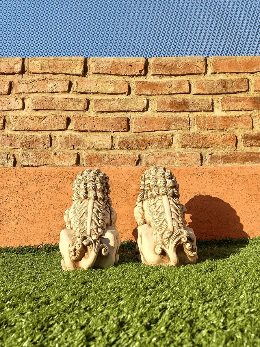 imagen de una pareja de leones fuu para el jardin
