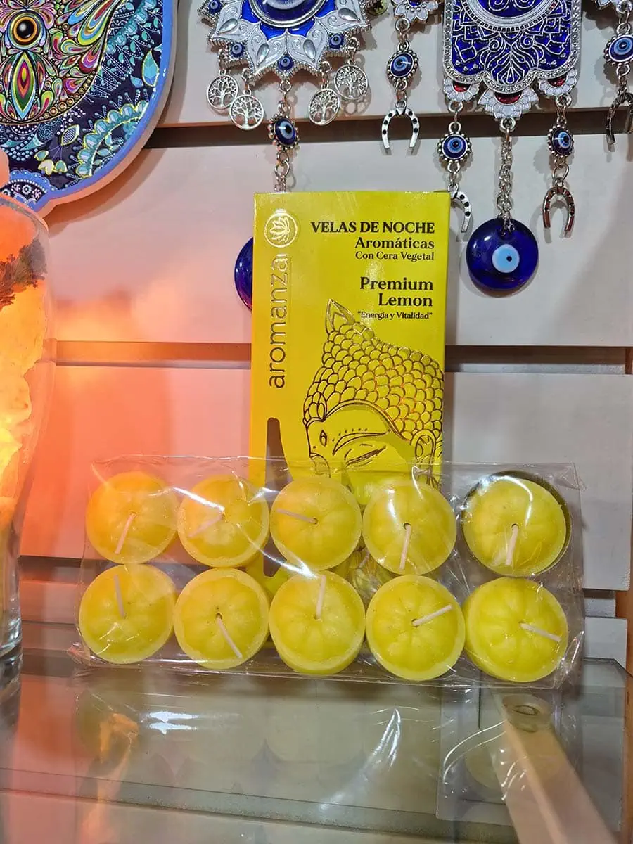 Pack de velas aromáticas Premium Lemon Aromanza elaborado con cera vegetal