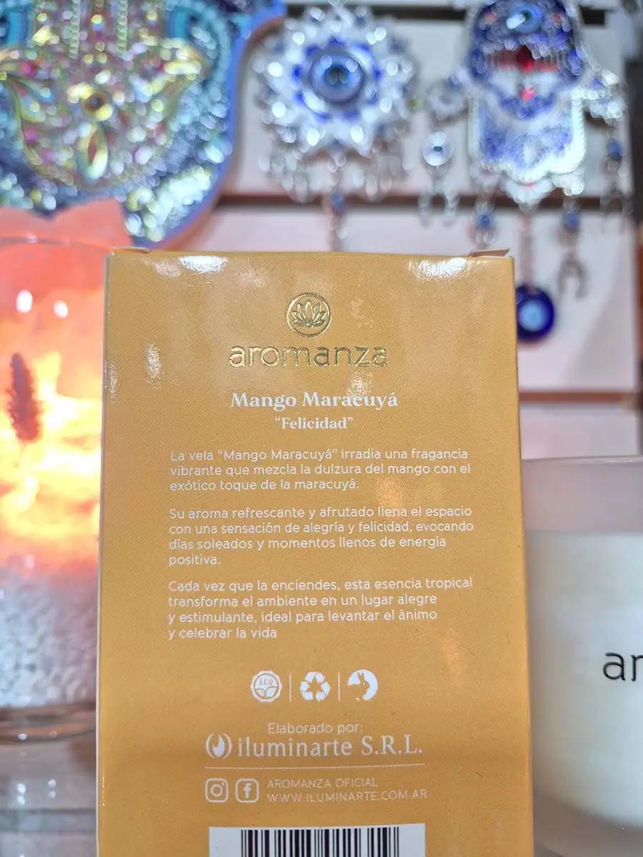 Vela aromática en vaso de vidrio Naranja y Pimienta Aromanza elaborada con cera vegetal